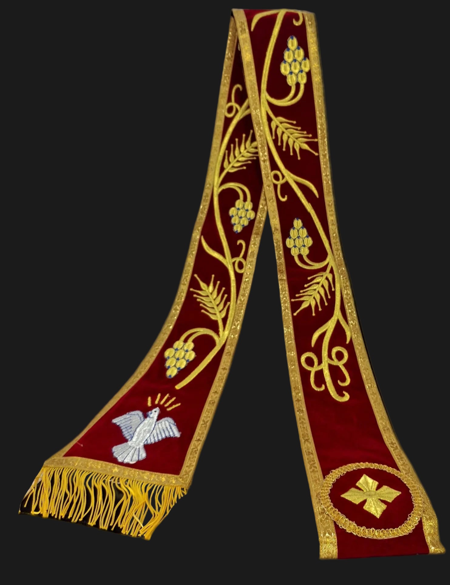 Hurore Donker Rood & Goud 330cm