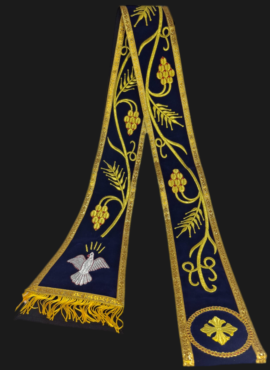 Hurore Donker Blauw & Goud 300cm