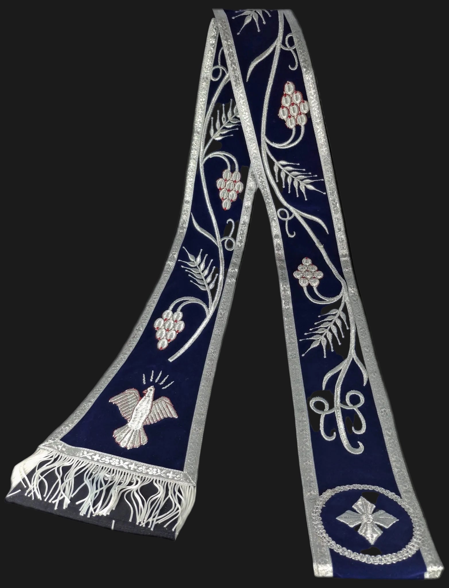 Hurore Donker Blauw & Zilver 330cm