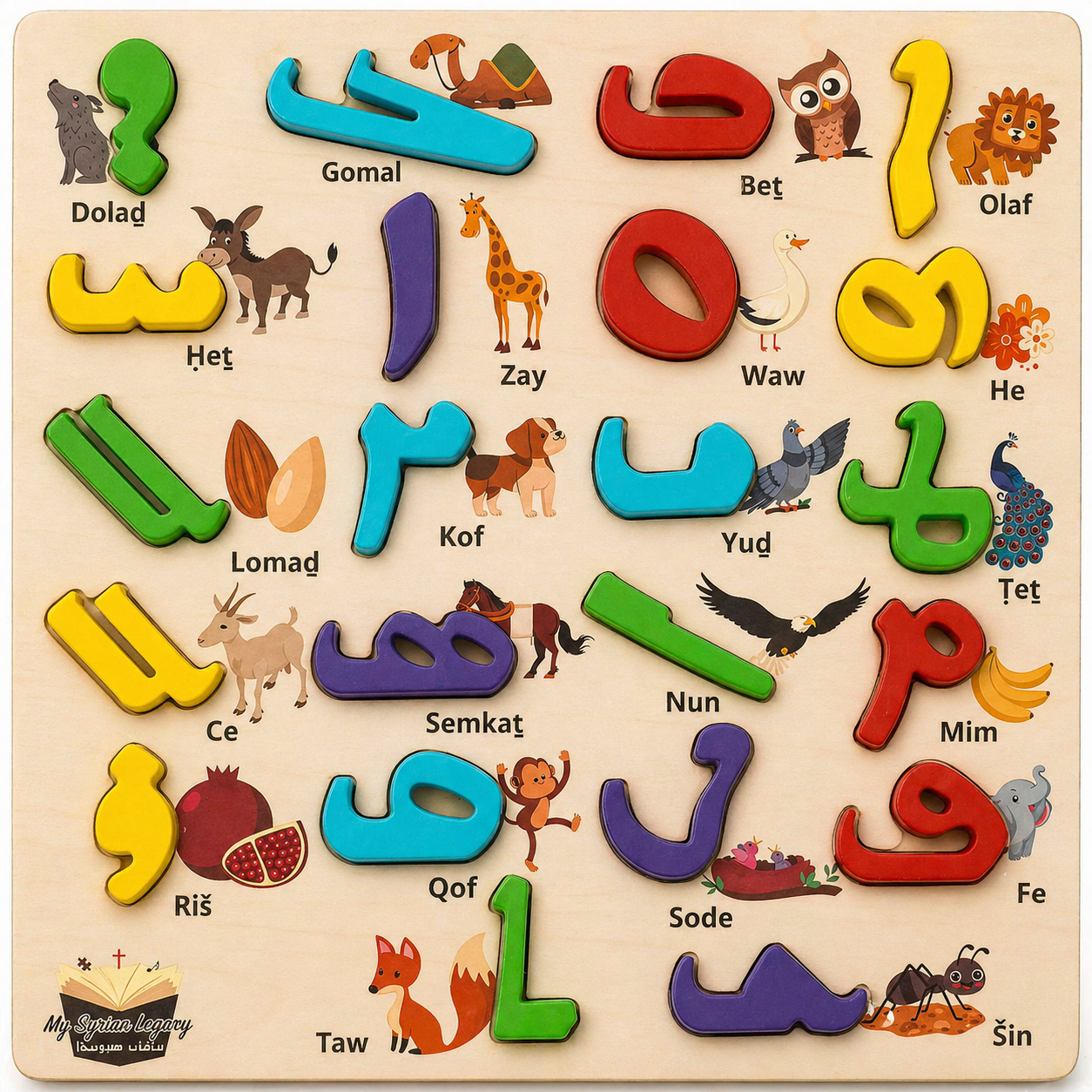 Houten Alphabet Woordpuzzel - My Syriac Legacy